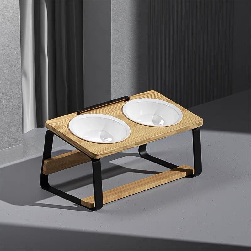 Ceramic Double Pet Feeding Bowl Stand: A Must-Have for Pawsome Dining!