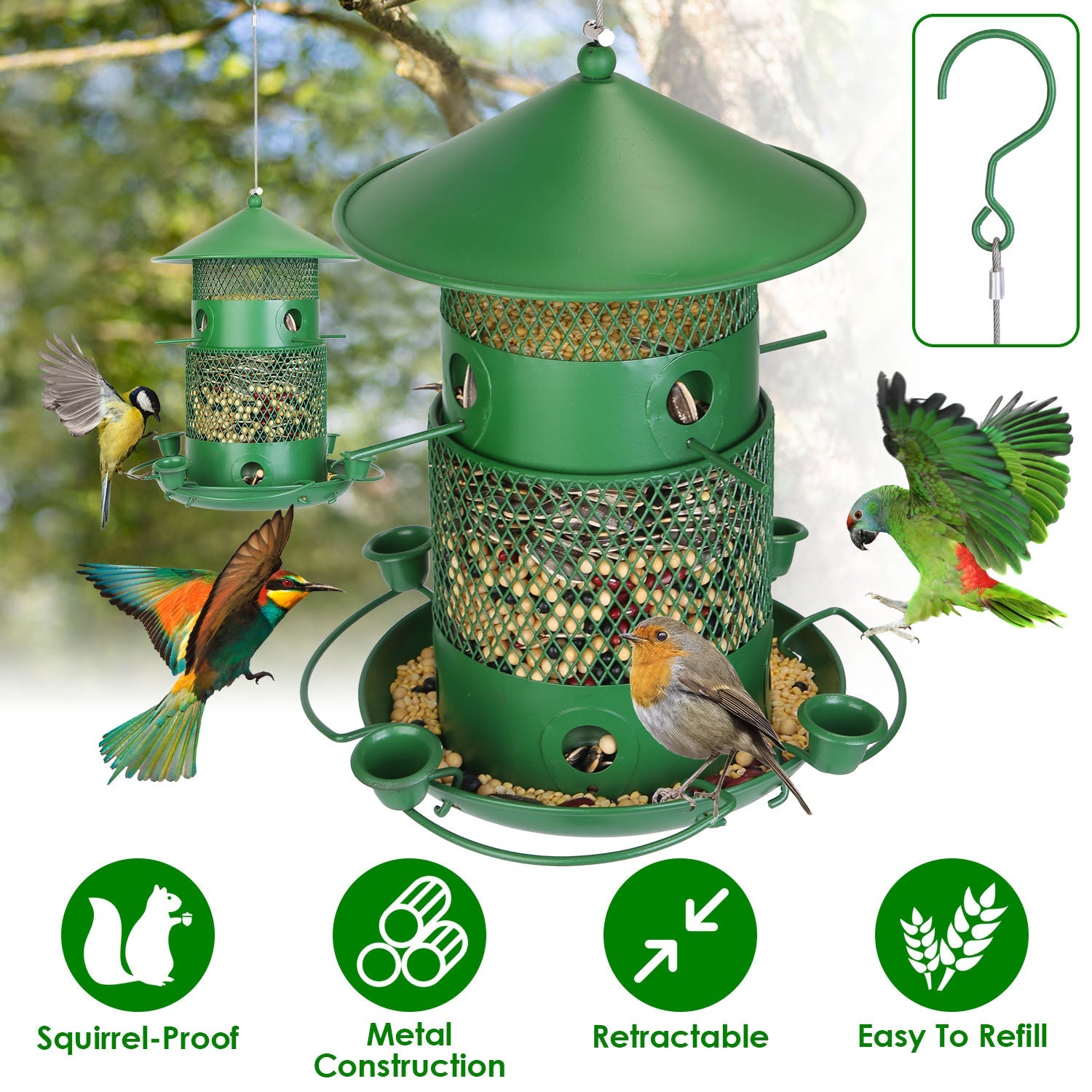 Explore the 1Pc Wild Bird Squirrel-Proof Chew-Proof Feeder